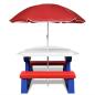 Preview: Kinder-Picknicktisch mit Bänken Sonnenschirm Mehrfarbig