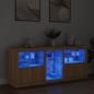 Preview: Sideboard mit LED-Leuchten Sonoma-Eiche 162x37x67 cm