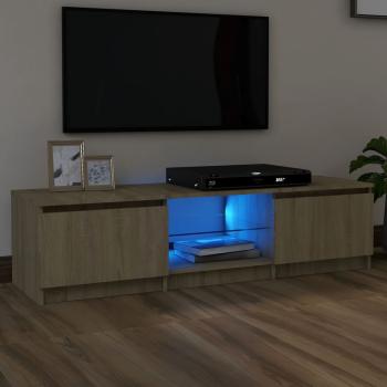 TV-Schrank mit LED-Leuchten Sonoma-Eiche 140x40x35,5 cm