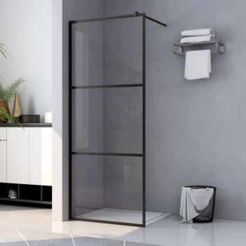 Duschwand für Begehbare Duschen ESG-Klarglas Schwarz 80x195 cm 