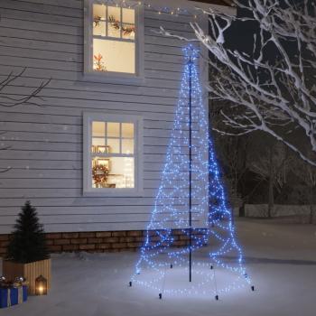 LED-Weihnachtsbaum mit Metallstange 500 LEDs Blau 3 m