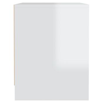 Nachttisch Hochglanz-Weiß 45x34x44,5 cm Holzwerkstoff