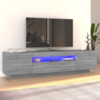 TV-Schrank mit LED-Leuchten Grau Sonoma 160x35x40 cm