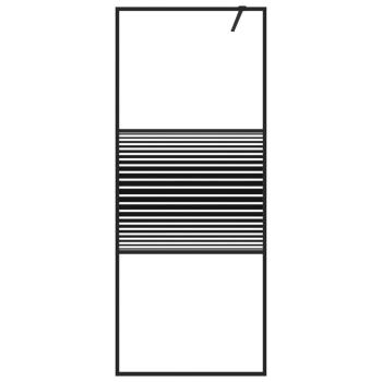 Duschwand für Begehbare Dusche Schwarz 80x195 cm ESG-Glas Klar